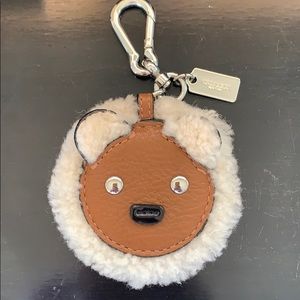 Coach Shearling and Leather Bear Bag Charm